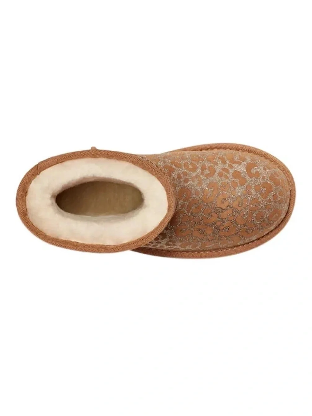 UGG Girls Chestnut Glitter Leopard Classic Short Boots